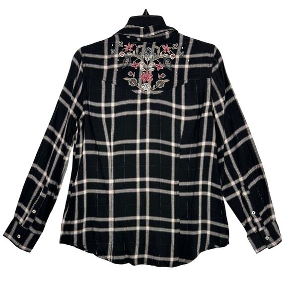 Vintage America Embroidered Plaid Shirt S - Picture 2 of 10